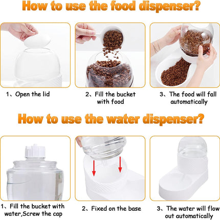 Automatic Pet Feeder | 2L Capacity | Water Dispenser Set | No Spill Design | Easy Clean | BPA-Free | Gravity Feeding System | Cat & Dog Bowl Set | Health and Eco Friendly