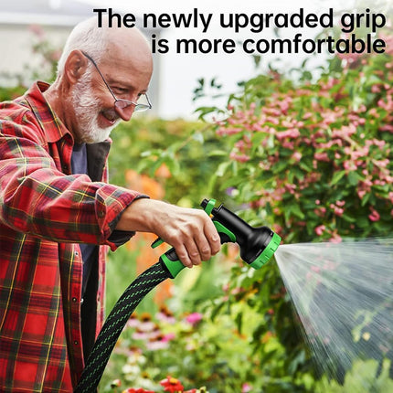 Expandable 100ft Heavy-Duty No-Kink Garden Hose | Double Layer Latex Core | Solid Brass Fittings | Flexible Lightweight Retractable Design | Ideal for Watering, Cleaning, Car Wash, Pet Bathing