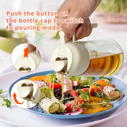 2-in-1 Oil and Vinegar Glass Dispenser Sprayer | BPA-Free | 10oz Capacity | Ergonomic Non-Slip Grip | Versatile for Cooking, Baking, Grilling | Efficient Oil Control | Dishwasher Safe