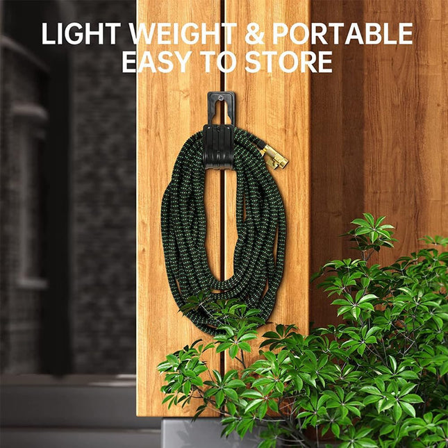 Expandable 100ft Heavy-Duty No-Kink Garden Hose | Double Layer Latex Core | Solid Brass Fittings | Flexible Lightweight Retractable Design | Ideal for Watering, Cleaning, Car Wash, Pet Bathing