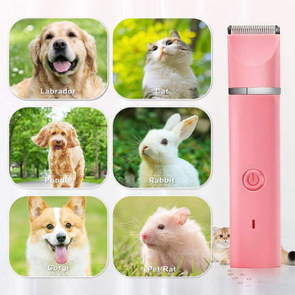 Dog Grooming Clippers Kit | Low Noise Hair Clippers for Dogs | Quiet & Effective Pet Grooming Tools | Cordless Design | Includes 3 Trimmer Heads & Nail Grinder | Lightweight & Portable | Washable & Easy to Use