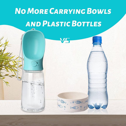 Portable Dog Water Bottle | Leakproof Dispenser with Large Trough | Travel Feeder for Pets | Reusable Water Collection | One-Hand Operation | 19oz Capacity | Safe Food-Grade Plastic | Easy Carry Design