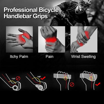 Ergonomic Bicycle Grips | Hand & Wrist Comfort | 180° Rotatable Handlebar Ends | Easy Installation | Universal Fit 22.2 mm Diameter | Unisex | Aluminum Alloy | Multiple Colors | 350g