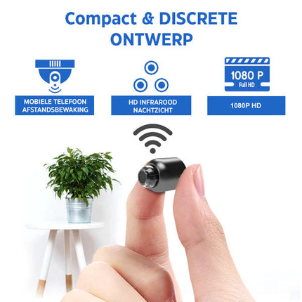 Minieye | 1080p HD Wireless Childcare Camera | Night Vision | Motion Detection | 160° Wide Angle Lens | Long Battery Life | Discreet Design | Remote Access | 128GB SD Card Support