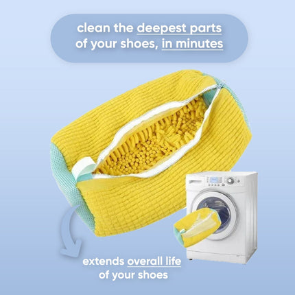 Microfiber Shoe Care Bag | Protects from Water Damage | No Fading or Shrinking | Gentle Cleansing for All Shoe Types | Reusable & Washable | Innovative Shoe Cleaning Accessory with Soft Bristles