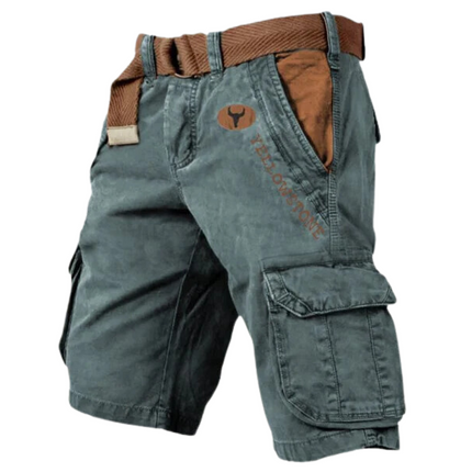 Men's Cotton-Polyester Cargo Shorts | Multiple Pockets | Adjustable Waistband | Versatile Fit | Above-the-Knee Length | Sizes S-5XL | Neutral Colors | Comfortable & Functional Wear