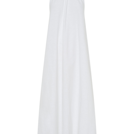 Linen Cotton Blend Maxi Dress | Halter Neckline with Drawstring | Exposed Back | Elasticated Waist | Lined | True to Size