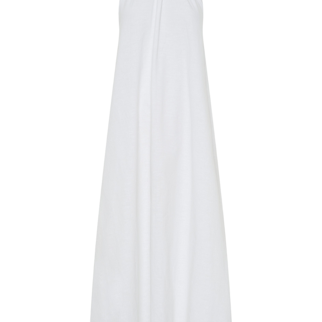 Linen Cotton Blend Maxi Dress | Halter Neckline with Drawstring | Exposed Back | Elasticated Waist | Lined | True to Size