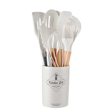 Versatile Silicone Non-Stick Kitchen Utensil Set | 12pc Collection | Heat-Resistant BPA-Free Silicone Tools | Includes Turner, Ladle, Tongs, Spatula & More | Safe for All Cookware | Dishwasher Safe
