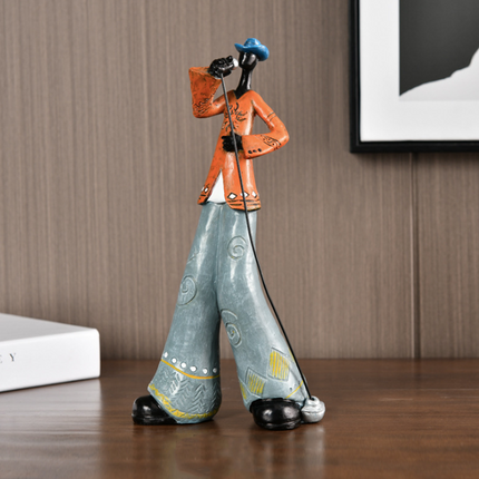 Band Art Sculpture | Hand-Painted Resin Musician Figurines | Unique Home Decor | Collectible Statue | Gifts for Fans | Vintage-Style Design | Singer, Guitar, Piano, Saxophone, Trumpet