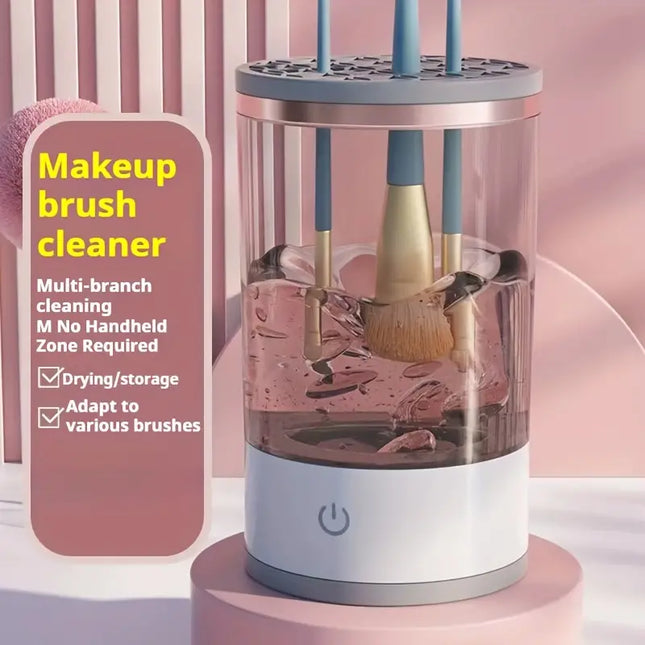 Electric Makeup Brush Cleaner | USB Rechargeable | High Power Deep Clean | Universal Compatibility | Effortless Operation | Sleek Design | Quick & Easy Cleaning | Ideal for All Sizes | Includes Silicone Pad & USB Cable