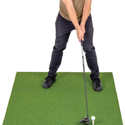 Golf Practice Mat | 5x4 ft Artificial Turf | 15mm Non-Slip Foam Padding | Indoor/Outdoor Training | 6 Teeing Positions | Includes 3 Rubber Tees for Drivers | Synthetic Grass for Realistic Feel