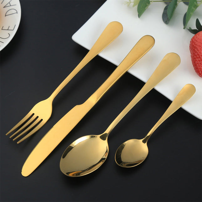 Beverly 24-Piece Luxury Stainless Steel Flatware Set | Elegant Tableware for 6 | Dishwasher Safe
