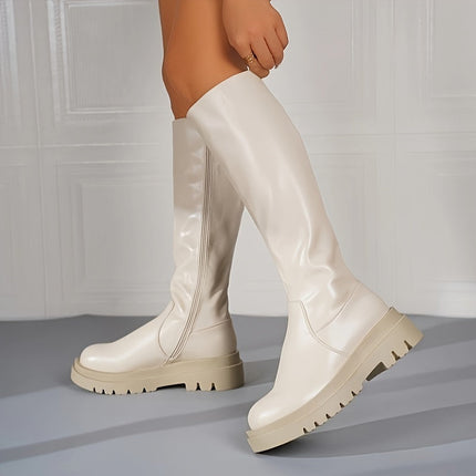 Women's Knee High Boots | Soft Leather Mid Heel | Zipper Detail | Durable Sole | Comfortable Fit | Versatile Style | Fashion Statement