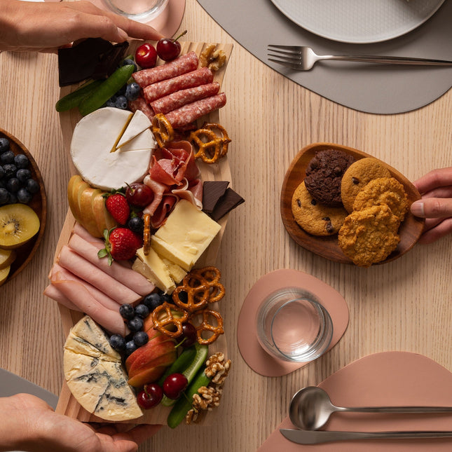 Lumi Natural Beech Wood Serving Board | Cheese Platter | Charcuterie and Baguette Tray | Elegant Kitchen Display | Easy to Clean | Gift for Entertainers | Multiple Shapes & Sizes Available