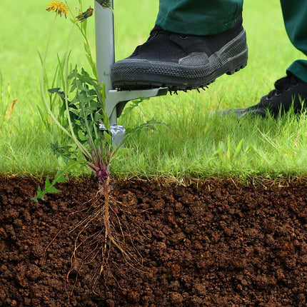 Upgraded Manual Standing Weed Puller | 43" Long Handle | High Duty Stainless Steel for Easy Weed Removal | Efficient Weeder Claw Tool for Dandelions, Thistles, Crabgrass | Soil Aeration | Ergonomic Gardening Tool