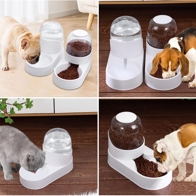 Automatic Pet Feeder | 2L Capacity | Water Dispenser Set | No Spill Design | Easy Clean | BPA-Free | Gravity Feeding System | Cat & Dog Bowl Set | Health and Eco Friendly