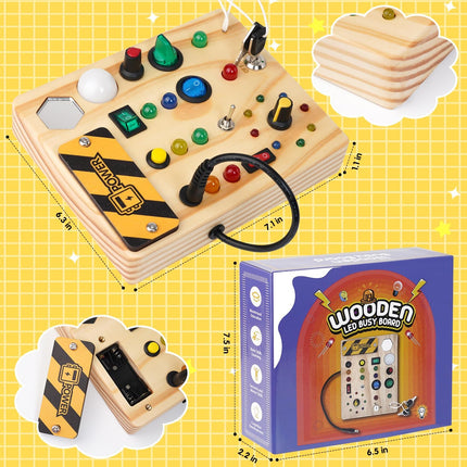 SmartSenses | Interactive LED Sensory Board for Kids | Montessori Learning Toy | 27 LED Lights | Ages 1-6 | Educational Sensory Experience | Safe and Engaging