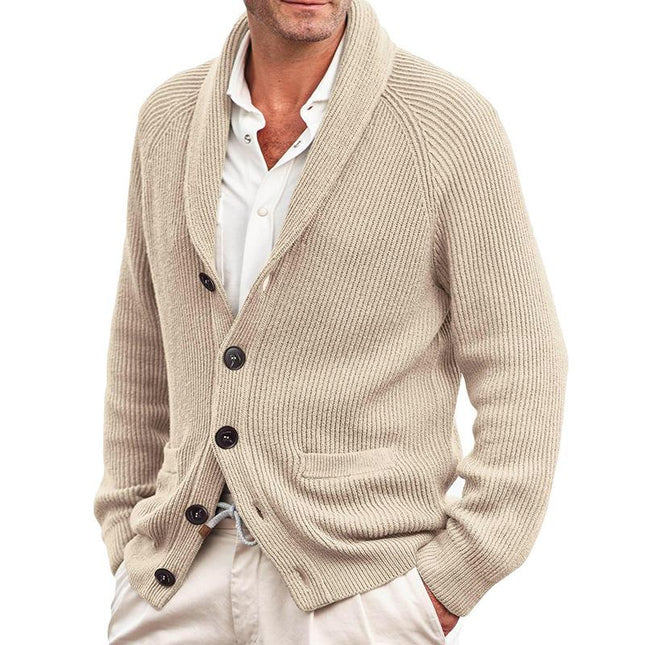 Vintage Style Men's Cardigan | Knitted Fabric | Button-Up Front | Classic Fit with Ribbed Cuffs & Hem | Versatile for Layering | Timeless Design | S-3XL Sizes