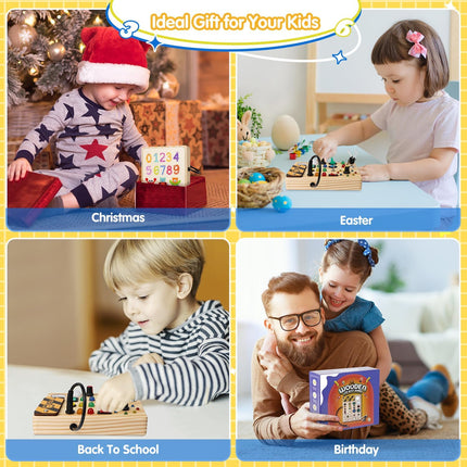 SmartSenses | Interactive LED Sensory Board for Kids | Montessori Learning Toy | 27 LED Lights | Ages 1-6 | Educational Sensory Experience | Safe and Engaging