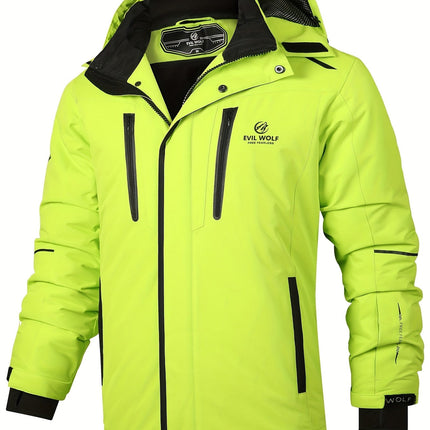 Evil Wolf Ski Suit | Insulated & Water-Repellent | Breathable Material | Adjustable Hood & Cuffs | Snow Catchers | Zippered Pockets | Warmth & Comfort for Extreme Conditions | AlpineGlide