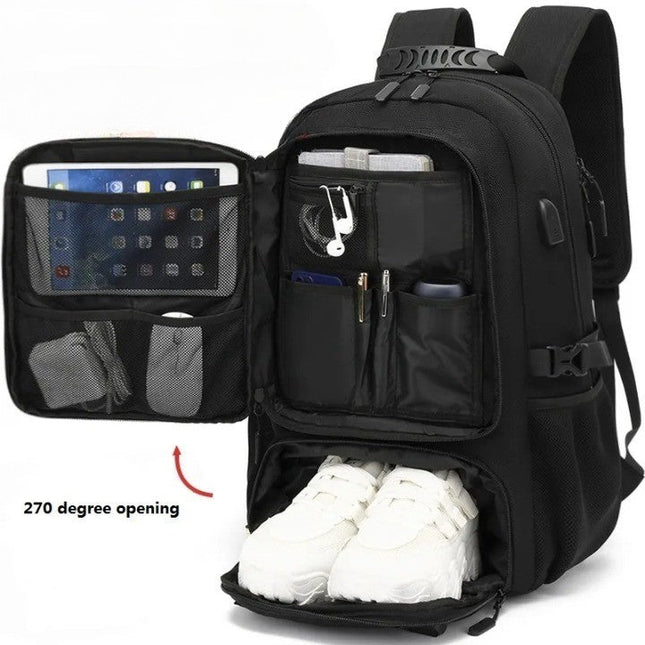 TechTrek Pro | Large Capacity USB-Equipped Backpack | Built-in Charging Port | Durable & Water-Repellent Materials | Perfect for Travel & Outdoor Adventures