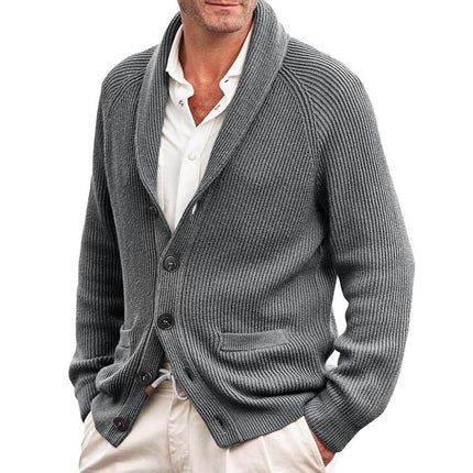Vintage Style Men's Cardigan | Knitted Fabric | Button-Up Front | Classic Fit with Ribbed Cuffs & Hem | Versatile for Layering | Timeless Design | S-3XL Sizes