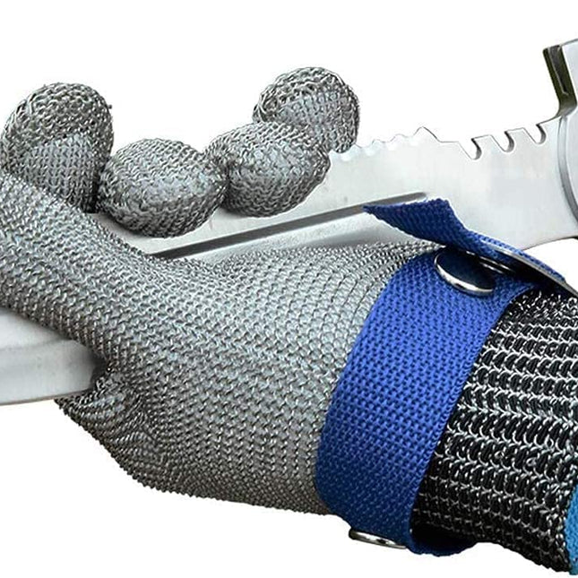 Food Grade Stainless Steel Mesh Glove | ANSI A9 Cut Resistance | For Kitchen & Meat Processing | Adjustable Wrist Strap | Eco-Friendly | Right or Left Hand Use | Easy Clean & Dishwasher Safe