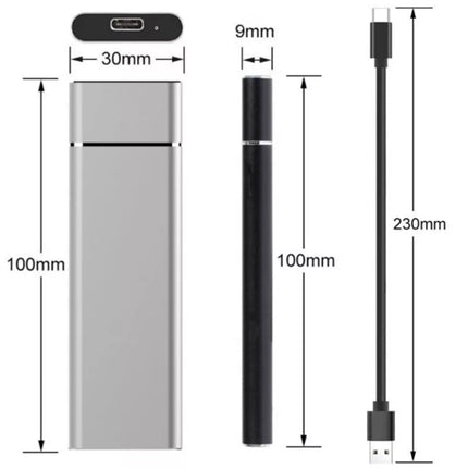 High-Speed External SSD | Up to 520MB/s | Aluminum Alloy | Type-C/USB 3.1 Ports | Multicolor Options | Compact and Portable | Compatible with Windows/Android | Ideal for Data Backups