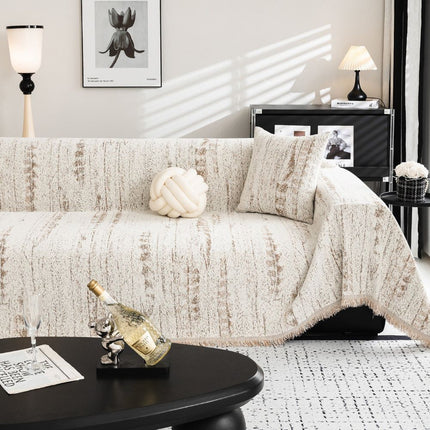 Almond Crest Sofa Protector | Chenille Fabric | Full Coverage Sofa Shield | Neutral Stylish Design | Lounging Comfort | Protects from Pet Fur & Stains | Machine Washable | Fade & Pill Resistant