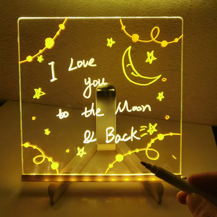 Interactive LED Light Drawing Set | USB Rechargeable | Erasable Art Surface | Creative Night Lamp | Includes 7 Pens | Child-Safe | Eco-Friendly Design
