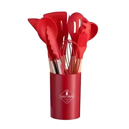 Versatile Silicone Non-Stick Kitchen Utensil Set | 12pc Collection | Heat-Resistant BPA-Free Silicone Tools | Includes Turner, Ladle, Tongs, Spatula & More | Safe for All Cookware | Dishwasher Safe