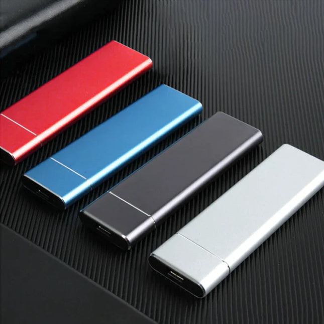 Ultra Rapid External SSD | 520 MB/s | 1TB/2TB | USB 3.1 Type-C | Shockproof Aluminum | Compact Design | Multi-OS Compatibility | Silver/Black/Blue/Red