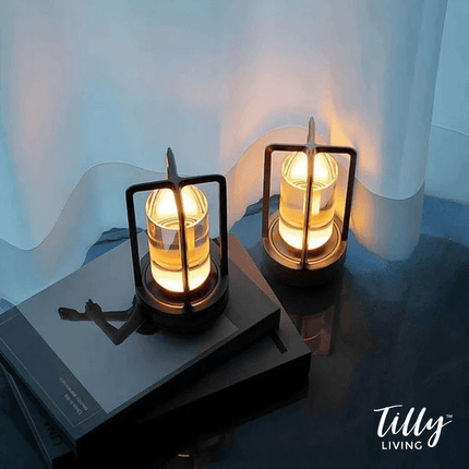 Nordic LED Table Lamp | Elegant Design | Touch Control | 3-Color Modes | USB Rechargeable | Premium Metal & Crystal Glass | Silver, Gold, Black Options | Versatile Home Lighting | IP65 Waterproof