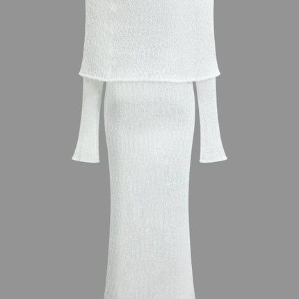 Juliëtte - Off Shoulder Gebreide Maxi Dress - Visconte