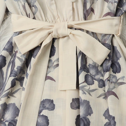Floral V-Neck Split Sleeve Blouse Dress | Feminine Details | Breathable & Versatile | Light Fabric | Perfect for Work or Casual Outfits