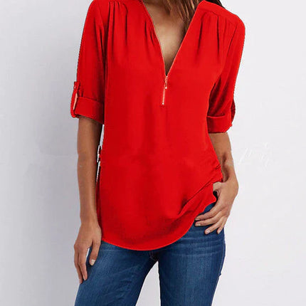 Casual Dames Blouse met Rits - Visconte