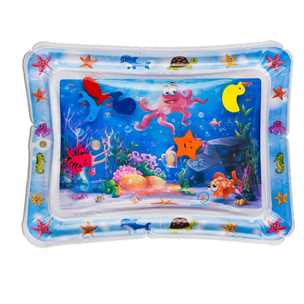 Inflatable Baby Tummy Time Mat | Premium Water Play Pad | Stimulates Development | BPA Free | Leak-Proof PVC | Easy Setup | Sensory Toy with Floating Graphics | Ideal for Infants 3+ Months | 26"x20"