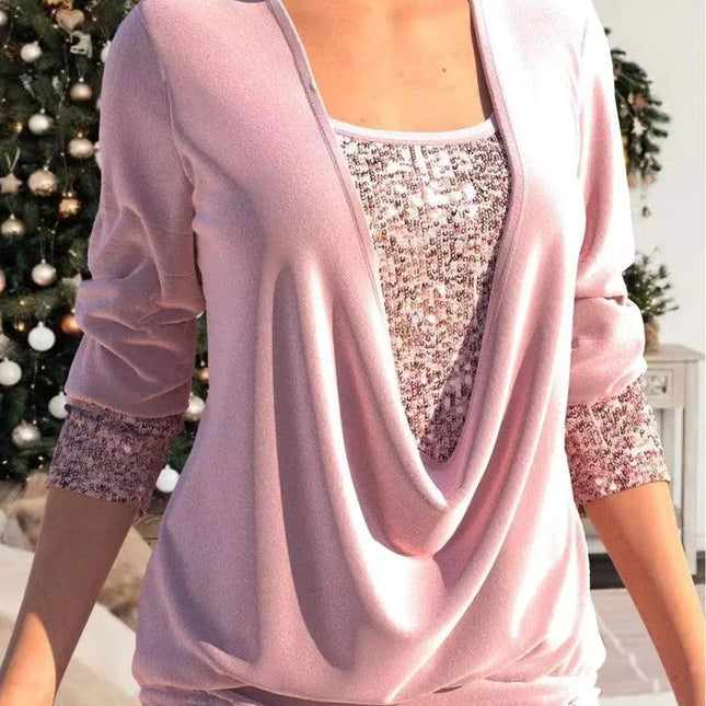 Comfortabele Damesblouse met Glitteraccenten - Visconte