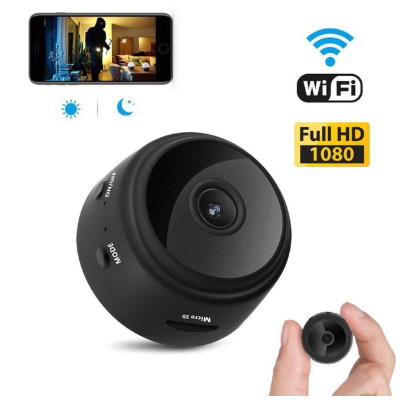 1080P HD Mini WiFi Security Camera | Smartphone App | Night Vision | Wireless Surveillance | Portable Design | Motion Detection | Remote Monitoring | Loop Recording | 12 Infrared Lights | 150° Wide Angle