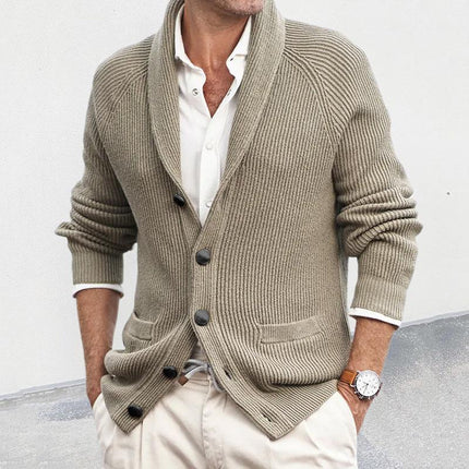 Vintage Style Men's Cardigan | Knitted Fabric | Button-Up Front | Classic Fit with Ribbed Cuffs & Hem | Versatile for Layering | Timeless Design | S-3XL Sizes