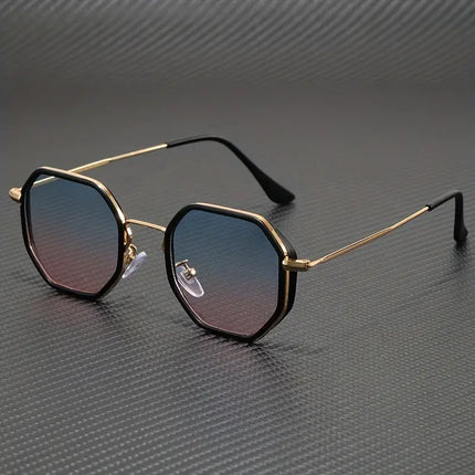 Tristan Polarized Sunglasses | Ultimate UV400 Protection | Stylish Polygonal Lens | Durable Metal & Plastic Design | Gradient Blue & Prism Black | Perfect for Adventurous Outdoor Activities