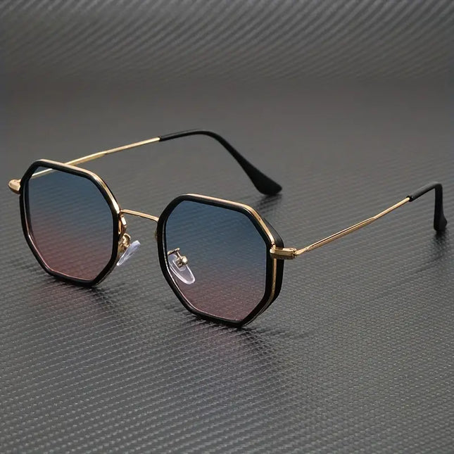 Tristan Polarized Sunglasses | Ultimate UV400 Protection | Stylish Polygonal Lens | Durable Metal & Plastic Design | Gradient Blue & Prism Black | Perfect for Adventurous Outdoor Activities