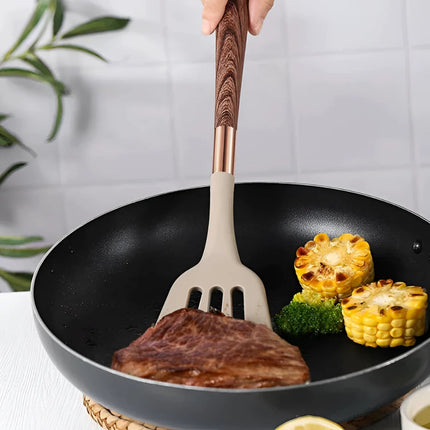 Luxe Silicone Utensils Set | 10 Pieces | Heat-Resistant | Ergonomic Handles | Easy-to-Clean Kitchen Tools | High-Quality Silicone | Stirring, Flipping, Serving | Dishwasher Safe | Modern Cooking Essentials