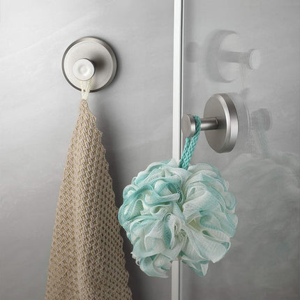 BathroomBuddy | Strong Suction Cup Wall Hooks | Easy Tool-Free Installation | Versatile Storage for Towels & Accessories | Set of 2 | High-Quality Plastic