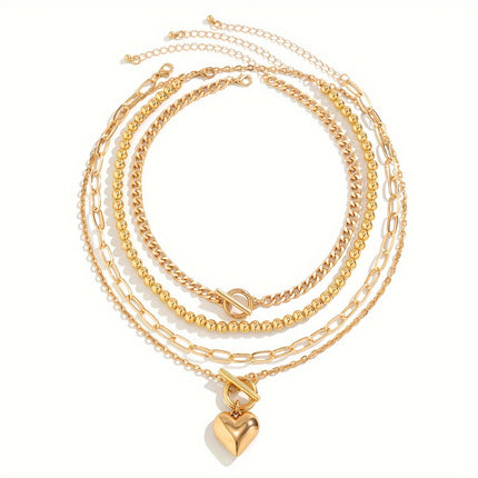 Delicate Heart Pendant Necklace Set | Minimalist Jewelry Collection | Versatile Everyday Glamour | Luxurious Yet Subtle Accessories