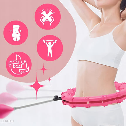 Smart Weighted Hula Hoop | Core Toning and Calorie Burning Fitness Circle | Adjustable Waist Up to 43 Inches | Detachable Parts | Silent Rotating Bearings | Home Exercise Solution | Durable ABS Material