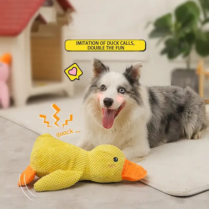 Soft Plush Duck Companion | Anxiety-Reducing Squeaker Toy for Dogs | Calming Cuddly Playmate