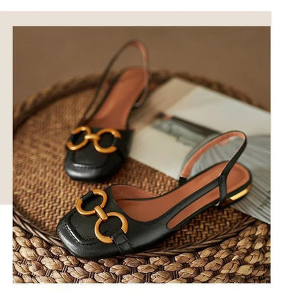 CLARA | Women's Square Toe Sandals With Chic Buckle | Sophisticated & Versatile Design | Comfortable for Day-Long Wear