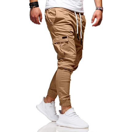 Men's Outdoor Cargo Trousers | Durable Cotton-Polyester Fabric | Multiple Pockets | Adjustable Waistband | Versatile for Hiking & Urban Wear | Available in Khaki, Dark Grey, Beige, Green, Blue, Black